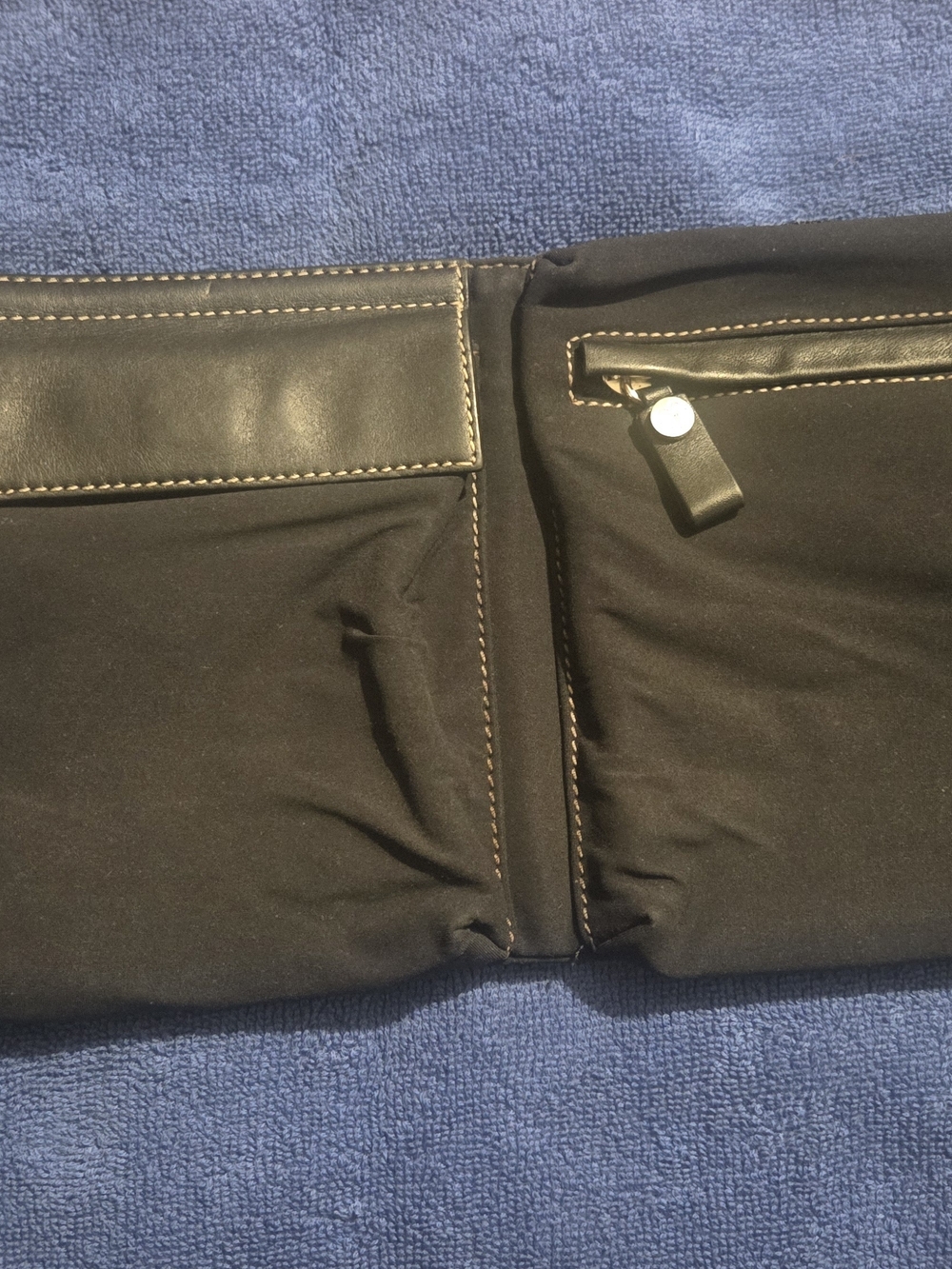DONALD J PLINER Black Leather-Trim Waist Bag!! RARE FIND!!